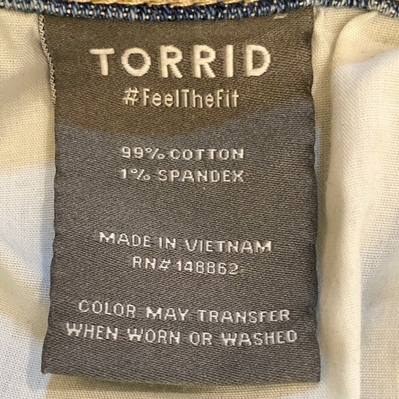 Torrid 24 High Rise Straight Ankle Jeans Button Fly Womens Split Hem Stretch - Picture 9 of 13